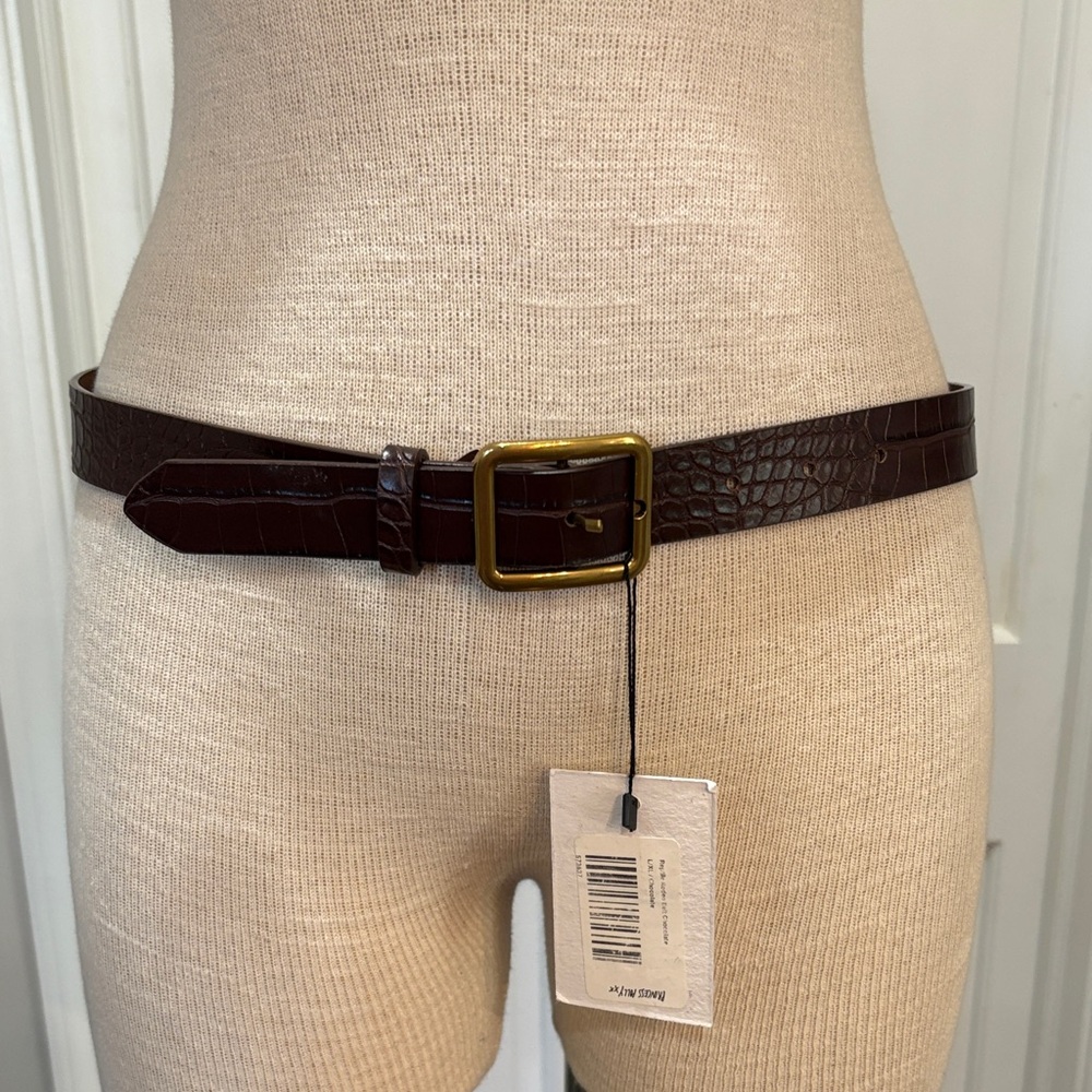 Princess Polly sz L/XL reptile rodeo chocolate belt NWT